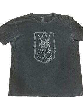 Vans Black Short-Sleeve Graphic Palm 'Off The Wall' Tee